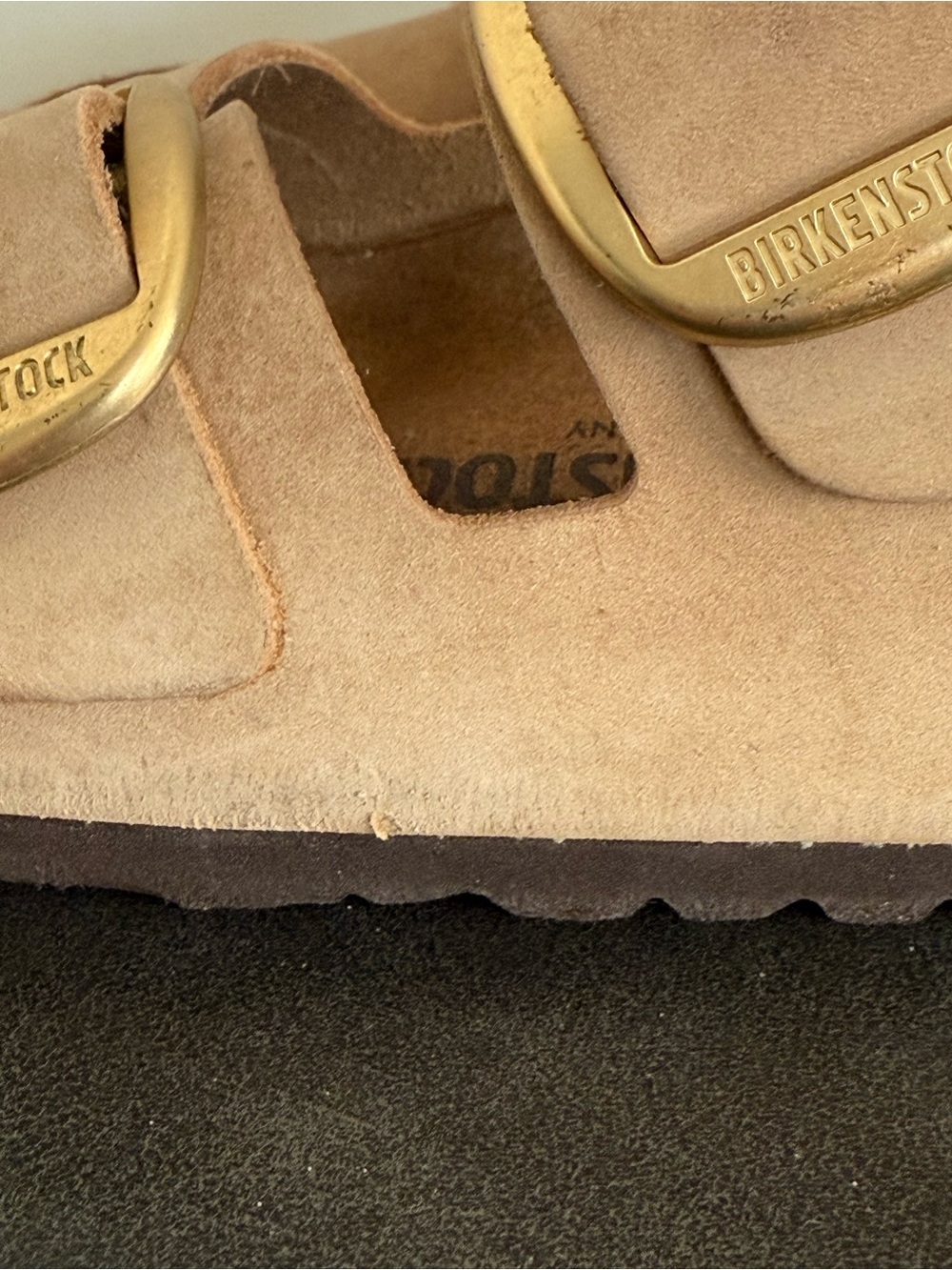 Birkenstock Two-Strap Buckle Sandals - Tan Suede - Picture 7 of 7